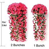 preiswerte Künstliche Pflanzen &amp; Blumen-Lebendiger künstlicher hängender Orchideenstrauß, Simulationsblumenrebe, violette hängende Blumenrebe, Wandbehang, Orchideen-Hängekorb, Blumenbalkon, Heimdekoration, Blumenwand für Hochzeit, Gartendekoration