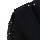 abordables sweats à capuche basiques pour hommes-Homme Sweat à capuche Tactique Noir Capuche Couleur unie Rivet Frais Hiver Vêtement Tenue Pulls Capuche Pulls molletonnés manche longue