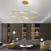 economico Luci a sospensione-moderna lampada a sospensione a led, lampadario a 3 anelli dimmerabile con telecomando lampada a sospensione circolare per camera da letto cucina isola soggiorno sala da pranzo foyer