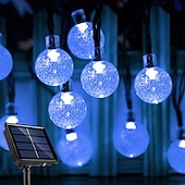 cheap Solar String Lights-Solar String Lights LED Outdoor Lights 6.5m 30 LEDs Set Mounting Bracket Warm White Wedding Party Holiday Patio Garden 3V