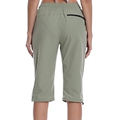 baratos Calças e Calções-Mulheres Calça Cargo Calças de Trilha Verão Ao ar livre Respirável Impermeável Secagem Rápida Leve Calças Capri Calças Com Cordão Bolso Com Zíper Cintura elástica Cinzento Escuro Preto Caça Pesca