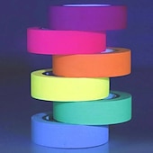 cheap Holiday Decoration-6pcs/Set UV Gaffer Fluorescent Party Tape Blacklight Reactive Glow In The Dark Tape Neon Cloth Tape Warning Stage Prop Home Decoration