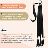 cheap Ponytails-Ponytails Extension Braided Ponytail Extension  / Classic / Women Synthetic Hair Hair Piece Natural 32 inches Party / Evening / Daily Wear / Birthda