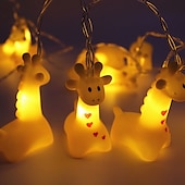 abordables Guirlandes lumineuses à piles-licorne led guirlandes lumineuses animal mignon décor pour chambre d&#039;enfants à piles 1.8m10leds pour vacances lumières mur fenêtre arbre lumières décoratives cour de fête &amp; jardin chambre d&#039;enfant