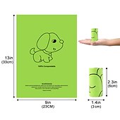 billige Børsteutstyr til hund-1 stk kjæledyr søppelposer maisstivelse biologisk nedbrytbare hundegjødselposer komposterbar fekal oppsamlingspose dispenser