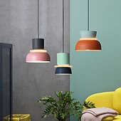 رخيصةأون تصميم الأسطوانة-18.5 سنتيمتر تصميم واحد جزيرة تصميم قلادة ضوء معدن مطلي التشطيبات الطراز الشمالي الحديث 85-265 فولت