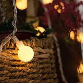 cheap Battery String Lights-10m 80LEDs Globe String Lights Mini Ball with Remote Control LED Christmas Light Ball String Lights 10m 80LED 8 Modes Lighting Waterproof Fairy Lights Wedding Party Garden Bedroom Home Decoration