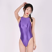 olcso Fényes-Zentai öltöny Szerepjáték Jelmezek Cicaruha Motorkerékpár lány Farsangi jelmez Overall Női Akrobatatrikó Szerepjáték Szexi jelmez Egyszínű Ruha mert Álarcos mulatság Felnőttek