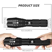 preiswerte Taschenlampen-LED-Taschenlampe ultrahelle Taschenlampe l2 / v6 Campinglicht 5 Schaltmodi wasserdichtes zoombares Fahrradlicht Verwendung 18650 Batterie