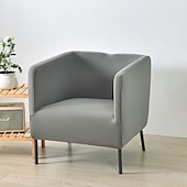 billiga Fåtöljskydd och armlöst stoltäckning-stretch fyrkantiga badkar stol vinröd slipcover sofföverdrag möbelskydd hög stretch 1 stycke soffa stolsöverdrag för vardagsrum slitstarkt spandex tyg icke glidtvättbar