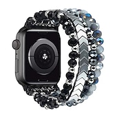 baratos Pulseiras de Apple Watch-Pulseira de joias Compatível com Pulseira Apple Watch 38mm 40mm 41mm 42mm 44mm 45mm 49mm Elástico Com Miçangas Luxo Contas pulseira de substituição para iwatch Ultra 2 Series 9 8 7 SE 6 5 4 3 2 1