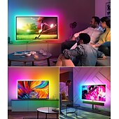 levne Ovládání přes WiFi-5m 16,4ft chytrá televize LED podsvícení proužek světlo usb rgb aplikace bluetooth ovládání synchronizace hudby změna barvy smd 5050 pro PC monitor herna 5v