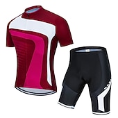 economico Set di abbigliamento da uomo-Per uomo Maglia da ciclismo con pantaloncini Manica Corta Mountain Bike MTB Ciclismo su strada Estate Primavera Blu Giallo Rosso A righe Bicicletta Cuscinetto 3D Asciugatura Rapida Tasca Posteriore