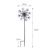 cheap Decorative Garden Stakes-Iron Art Windmill Garden Ground Inserted Pinwheel Outdoor Rotatory Colorful Peacock Tail Windmill Courtyard Windmill Garden Craft Ornament