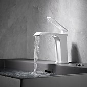 cheap Bathroom Sink Faucets-Bathroom Sink Faucet - Waterfall Electroplated / Painted Finishes Centerset Single Handle One HoleBath Taps