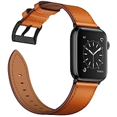 cheap Apple Watch Bands-Compatible with Apple Watch band 38mm 40mm 41mm 42mm 44mm 45mm 49mm Metal Clasp Luxury Adjustable Genuine Leather Strap Replacement Wristband for iwatch Ultra 2 Series 9 8 7 SE 6 5 4 3 2 1