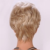abordables perruque plus âgée-Perruque Synthétique Bouclé Avec Frange Fabriqué à la machine Perruque Court Or clair Cheveux Synthétiques Femme Doux Classique Facile à transporter Blond / Usage quotidien / Fête / Soirée