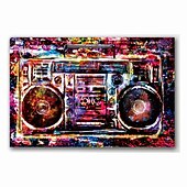 ieftine arta stradala-pictura in ulei pictata manual lucrata manual arta stradala radio decorare casa decor panza rulata fara cadru neîntins
