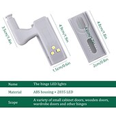 cheap Cabinet Light-10PCS LED Cabinet Light LED Inner Hinge Lamp Closet Light Battery Wireless Lamp Universal Wardrobe Cupboard Sensor Lighting