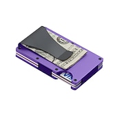 ieftine suporturi pentru carduri și cutii-Portofele subțiri pentru bărbați. Portofel din fibră de carbon RFID pentru bărbați cu clip pentru bani. Subțire portofel din aluminiu minimalist pentru carduri de credit