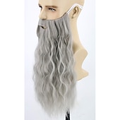 levne Párty paruky-topcosplay pánské paruky a vousy dlouhá šedá cosplay paruka