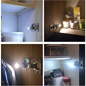 cheap Cabinet Light-10PCS LED Cabinet Light LED Inner Hinge Lamp Closet Light Battery Wireless Lamp Universal Wardrobe Cupboard Sensor Lighting