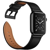 cheap Apple Watch Bands-Compatible with Apple Watch band 38mm 40mm 41mm 42mm 44mm 45mm 49mm Metal Clasp Luxury Adjustable Genuine Leather Strap Replacement Wristband for iwatch Ultra 2 Series 9 8 7 SE 6 5 4 3 2 1