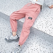 cheap Bottoms-Back to School Girls' 3D Solid Color Pants Summer Spring Fall Active Cargo Kid's Teen School Outdoor Daily