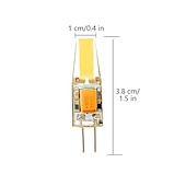 olcso Kéttűs LED-es izzók-5db 5w 300lm g4 led kéttűs izzó t3 jc típusú cob chip meleg hideg fehér szekrény alatti mennyezeti lámpákhoz (50w halogén egyenértékű) ac/dc12-24v