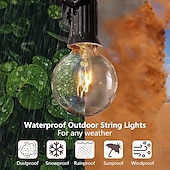 abordables Enchufe eléctrico-3m g40 luces de cadena de globo luces de patio colgantes al aire libre con 10 bombillas transparentes luces de patio conectables para decoración interior al aire libre 10 enchufes colgantes e12 base