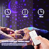 billige Lysende leker-timer rotasjon stjerne nattlys projektor blinklys, bursdagsgaver til barn, 16 fargerik projektorlys dimbar led nattbordslampe, barnerom dekor for gave til gutt&amp;amp;jenter