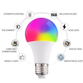 halpa Älykkäät lamput-4 kpl 7w rgbw led-lamppu e27 e26 16 väriä vaihtava himmennettävä a19 a50 a60 kaukosäädin kodin sisustukseen makuuhuoneen lavajuhlat