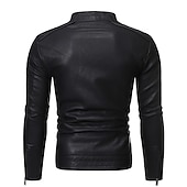 levne Bunda z umělé kůže-Pánské Bunda Deri Ceketler Neformální bunda Motorkářská bunda Bunda na motorku Zahřívací Odolné vůči dešti Prodyšné Denní Jdeme ven Zip Stojáček Šik ven Bunda Svrchní oděvy Kvetoucí Kapsy Klasick