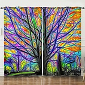 billiga Gardiner och draperier-mörkläggningsgardin draperier bondgård gardin 2 paneler svart för vardagsrum sovrum dörr kök balkong fönster behandlingar värmeisolerad