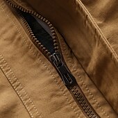 お買い得  メンズジャケット＆コート-男性用 ボンバージャケット バーシティジャケット アウトドア 日常 防風 刺繍 ポケット 春 秋 純色 カジュアル ミリタリースタイル スタンド レギュラー レギュラー レギュラー ブラック アーミーグリーン カーキ色 ジャケット