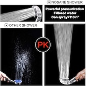 economico Doccetta-soffione doccia in acciaio inossidabile con soffione palmare, filtrazione del filtro risparmio idrico ad alta pressione soffione doccia a getto con funzione a 3 modalità per pelle secca e capelli