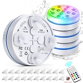 economico Luci subacquee-Submersible lights 13 leds pool pond light rgb with remote underwater night light ip68 magnet bright lamp for pond aquarium new 2022