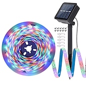 お買い得  防水ストリップライト-ソーラーrgbledストリップライト8照明モード屋外防水ip653m9.8ftガーデンパスウェイデッキテラス装飾照明