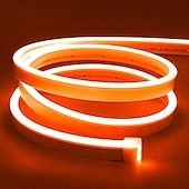 baratos Iluminação Neon LED-5m 16.4ft neon flexível tira luz fita à prova d&#039;água ip67 branco quente vermelho azul 2835 600leds para festa de natal 12v
