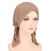 economico Cappelli-nuovo elastico di colore solido avvolgere la testa della sciarpa cappelli musulmano turbante cofano per le donne interno del cappello del hijab moda femminile turbanti cappellini