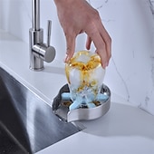 halpa Keittiöhanat-ruostumattomasta teräksestä valmistettu lasihuuhtelu pesualtaaseen, lasipullon kupin pesuaine pesualtaan kuppihuuhtelulaitteeseen Puhdista pesualtaan kiinnitystarvikkeet tuttipullolle, baariviinilasille ja muille kupeille