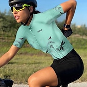 billige Dametrøyer-Dame Sykkeltrøyer Grafisk Mønstret Blomster botanikk Kortermet Sykkel Jersey Topper med 3 baklommer Fjellsykling Veisykling Fort Tørring Hurtigtørkende Myk Refleksbånd sport Hvit Gul Rosa Klær