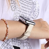 abordables correas de reloj de manzana-Ver Banda para Apple Watch Series 8 7 6 5 4 3 2 1 SE Cuero Auténtico Reemplazo Correa Double Tour Pulsera