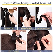 cheap Ponytails-Ponytails Extension Braided Ponytail Extension  / Classic / Women Synthetic Hair Hair Piece Natural 32 inches Party / Evening / Daily Wear / Birthda
