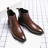 billiga Chelsea stövlar-chelsea boots i svart konstläder för män - perfekta för affärsmöten, formella evenemang och kvällskläder
