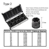 cheap Drill Bit Set-10Pcs Socket Set Nut Screw Remover Adopter Damaged Nut Bolt 9-19MM Car Extractor Threading Tool Box Electric Drill Accessories
