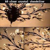 cheap Chandeliers-Crystal Chandelier Retro 4 Heard 8 Heard Chandeliers K9 Transparent Crystal Chandelier Ceiling Lamp Living Room Bedroom Dining Room Porch Corridor