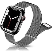 Χαμηλού Κόστους Ζώνες Apple Watch-Μιλανέζικη Πλέξη Συμβατό με Ζάντα ρολογιού Apple Watch 38mm 40mm 41mm 42mm 44mm 45mm 49mm Γυναικεία Μαγνητικό κούμπωμα Ρυθμιζόμενο Ανοξείδωτο Ατσάλι Ανταλλακτικό λουράκι ρολογιού για iwatch Series