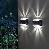 voordelige Wandverlichting buiten-4/8 stks solar wandlampen outdoor led veranda licht outdoor waterdichte tuin decoratie wandlamp slimme lichtregeling gevoel binnenplaats balkon hek hoekverlichting zonne-verlichting