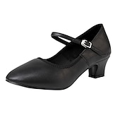 ieftine Pantofi Dans Clasic &amp; Modern-pantofi de dans mary jane alb din imitatie din piele cu toc mic si curea reglabila – incaltaminte eleganta pentru femei
